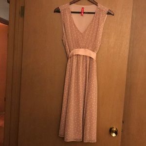 Pink polka dot maternity dress